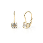 1CT Asscher Cut Drop Earrings in 14K Yellow Gold - LGG Jewelry
